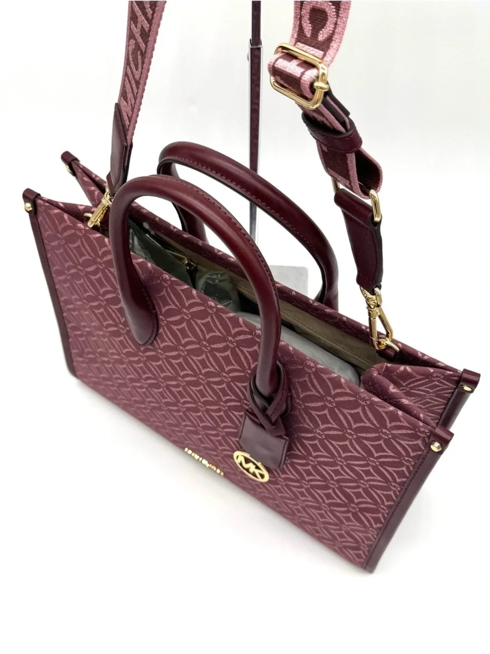 Michael Kors Medium Mirella Tote Bag Ox Blood Multi